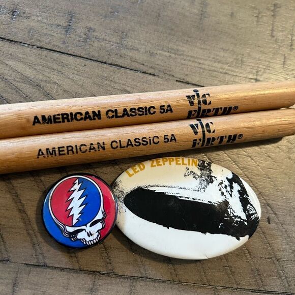 🎶 Drum🥁Sticks VicFirth American🇺🇸Classic 5A 🥁Led Zeppelin & Dead Buttons 2! - Picture 8 of 17